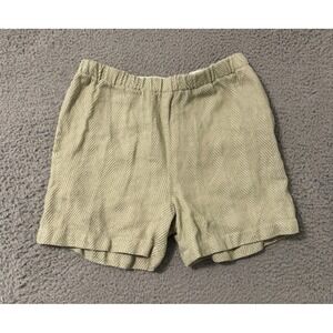 Attersee Green White Obstract Linen / Cotton Blend Shorts Size XS